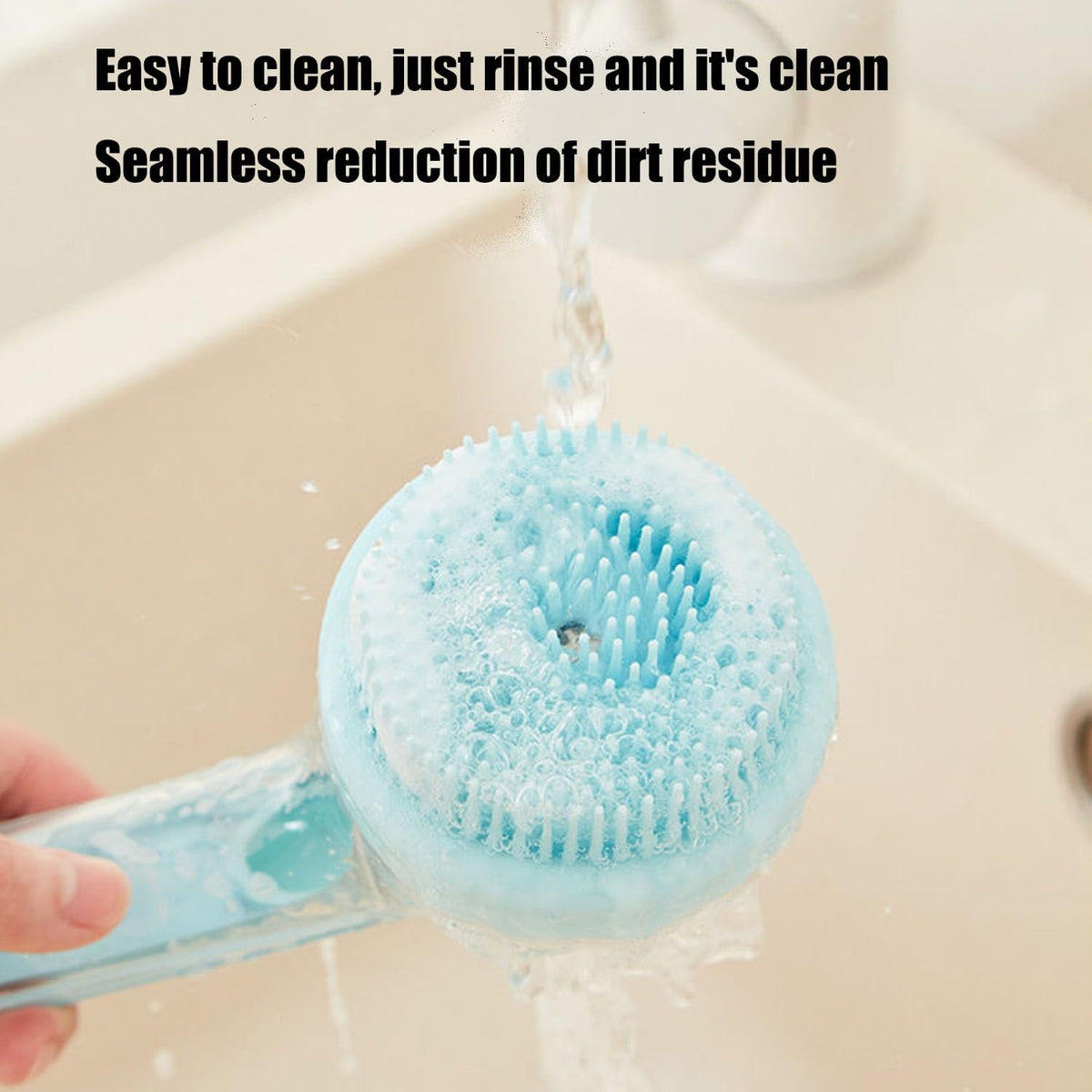 4 Pcs Dog Bath Brush Set - Shampoo Brush & Bubble Maker with Adjustable Handle, Dog Grooming Brush, Paw Washer & Massage Grooming Tool for Short/Long Hair Dogs & Cats (Blue)